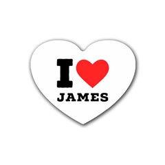 I Love James Rubber Coaster (heart) by ilovewhateva