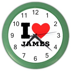 I Love James Color Wall Clock by ilovewhateva