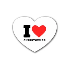 I Love Christopher  Rubber Coaster (heart) by ilovewhateva