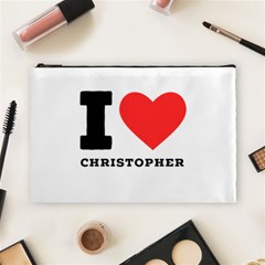 I Love Christopher  Cosmetic Bag (large) by ilovewhateva