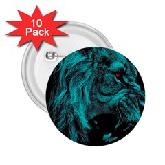 Angry Male Lion Predator Carnivore 2.25  Buttons (10 pack) 