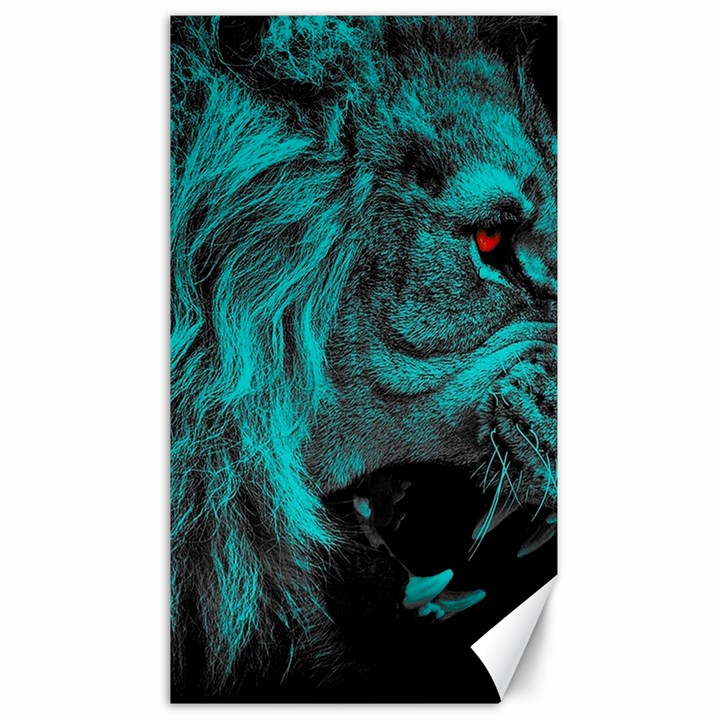 Angry Male Lion Predator Carnivore Canvas 40  x 72 