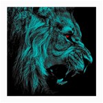 Angry Male Lion Predator Carnivore Medium Glasses Cloth Front