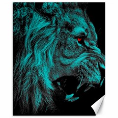 Angry Male Lion Predator Carnivore Canvas 11  x 14 