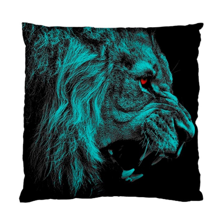 Angry Male Lion Predator Carnivore Standard Cushion Case (Two Sides)