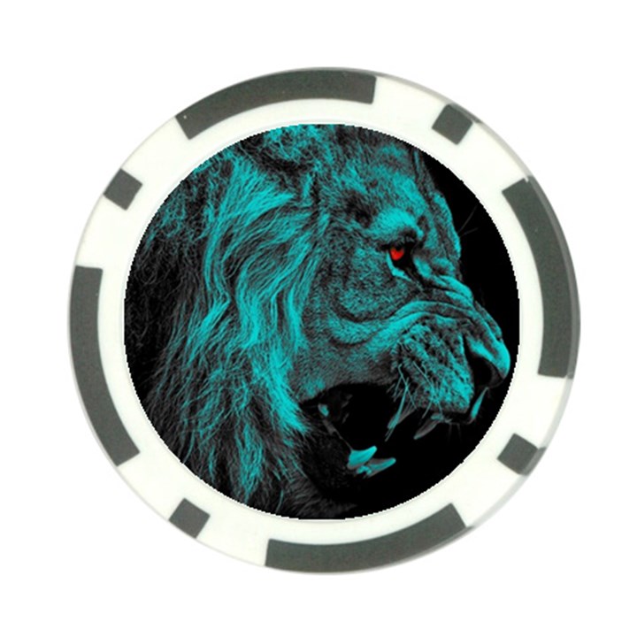 Angry Male Lion Predator Carnivore Poker Chip Card Guard (10 pack)