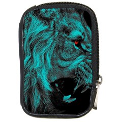 Angry Male Lion Predator Carnivore Compact Camera Leather Case