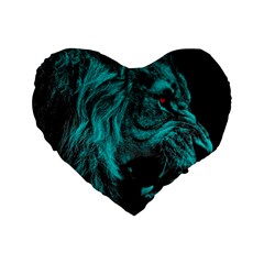 Angry Male Lion Predator Carnivore Standard 16  Premium Heart Shape Cushions by Semog4