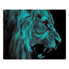 Angry Male Lion Predator Carnivore Two Sides Premium Plush Fleece Blanket (large) by Semog4