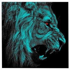 Angry Male Lion Predator Carnivore Wooden Puzzle Square by Semog4