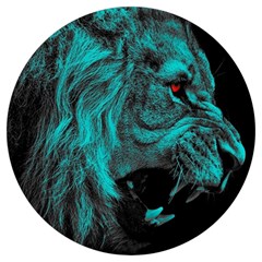 Angry Male Lion Predator Carnivore Round Trivet by Semog4