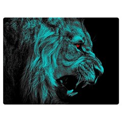 Angry Male Lion Predator Carnivore Two Sides Premium Plush Fleece Blanket (extra Small) by Semog4