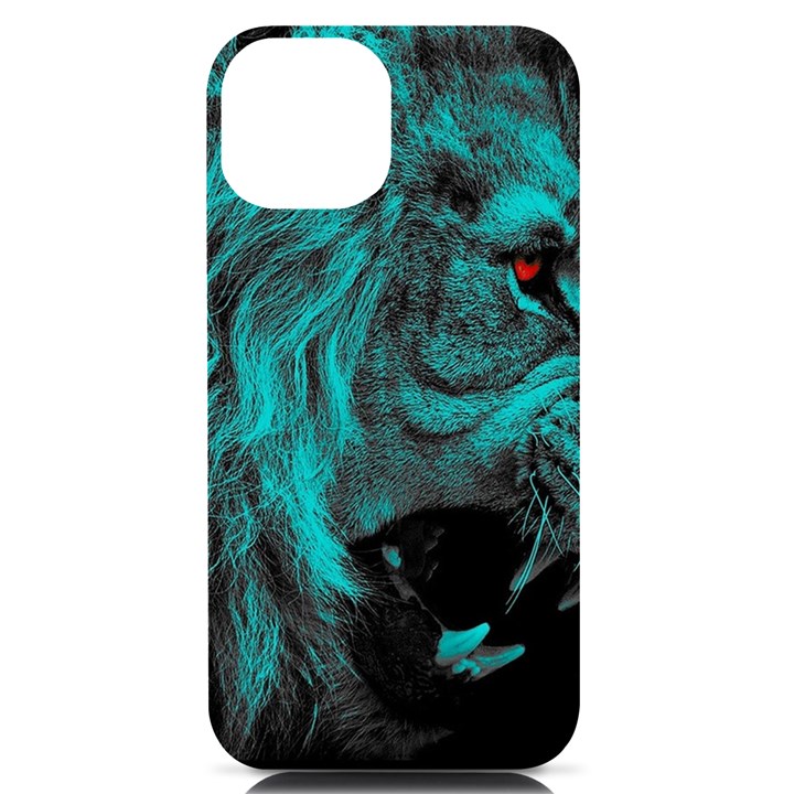 Angry Male Lion Predator Carnivore iPhone 14 Black UV Print Case