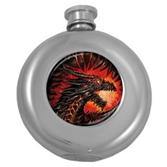 Dragon Fire Round Hip Flask (5 Oz) by Semog4