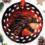 Dragon fire Round Filigree Ornament (Two Sides) Front