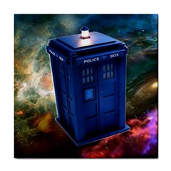 The Police Box Tardis Time Travel Device Used Doctor Who Tile Coaster by Semog4