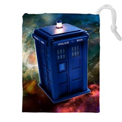 The Police Box Tardis Time Travel Device Used Doctor Who Drawstring Pouch (4xl) by Semog4