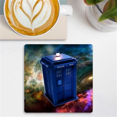 The Police Box Tardis Time Travel Device Used Doctor Who Uv Print Square Tile Coaster  by Semog4