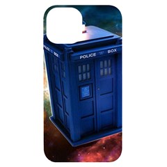 The Police Box Tardis Time Travel Device Used Doctor Who Iphone 14 Black Uv Print Case by Semog4