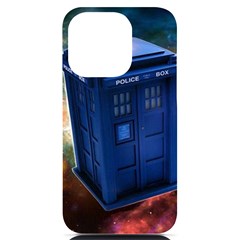 The Police Box Tardis Time Travel Device Used Doctor Who Iphone 14 Pro Black Uv Print Case by Semog4