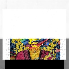 Psychedelic Rock Jimi Hendrix Rectangular Jigsaw Puzzl by Semog4