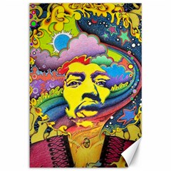 Psychedelic Rock Jimi Hendrix Canvas 12  X 18  by Semog4