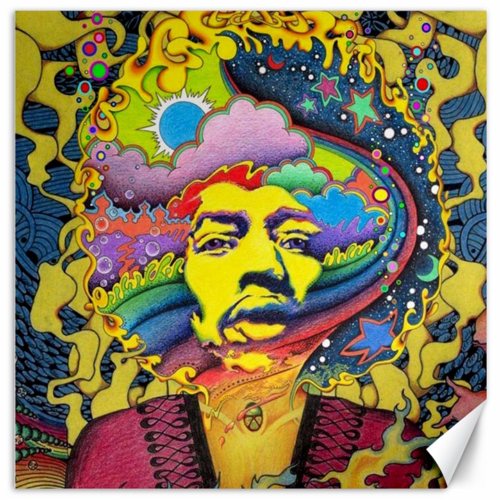 Psychedelic Rock Jimi Hendrix Canvas 20  x 20 