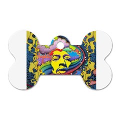 Psychedelic Rock Jimi Hendrix Dog Tag Bone (one Side) by Semog4