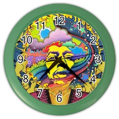 Psychedelic Rock Jimi Hendrix Color Wall Clock by Semog4