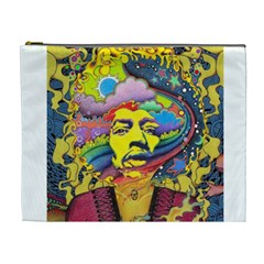 Psychedelic Rock Jimi Hendrix Cosmetic Bag (xl) by Semog4