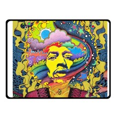 Psychedelic Rock Jimi Hendrix Fleece Blanket (small) by Semog4