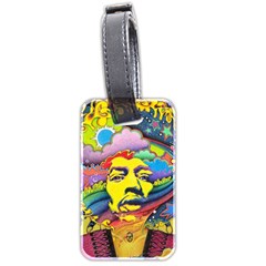 Psychedelic Rock Jimi Hendrix Luggage Tag (two Sides) by Semog4