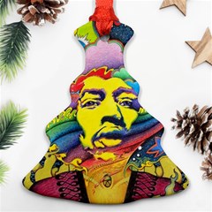 Psychedelic Rock Jimi Hendrix Christmas Tree Ornament (two Sides) by Semog4