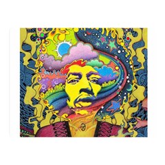 Psychedelic Rock Jimi Hendrix Two Sides Premium Plush Fleece Blanket (mini) by Semog4