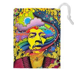 Psychedelic Rock Jimi Hendrix Drawstring Pouch (5xl) by Semog4