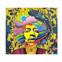 Psychedelic Rock Jimi Hendrix Premium Plush Fleece Blanket (medium) by Semog4