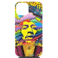 Psychedelic Rock Jimi Hendrix Iphone 14 Black Uv Print Case by Semog4