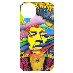 Psychedelic Rock Jimi Hendrix Iphone 14 Plus Black Uv Print Case by Semog4