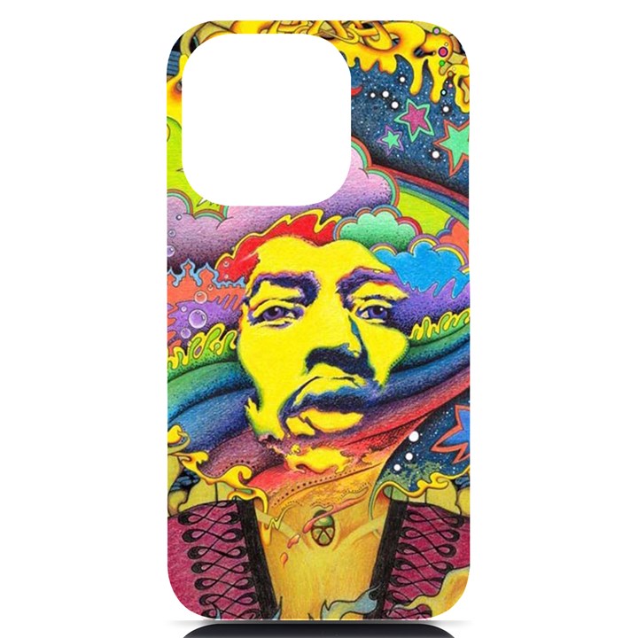 Psychedelic Rock Jimi Hendrix iPhone 14 Pro Black UV Print Case