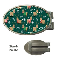 Cute Christmas Pattern Doodle Money Clips (oval)  by Semog4