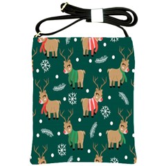 Cute Christmas Pattern Doodle Shoulder Sling Bag by Semog4