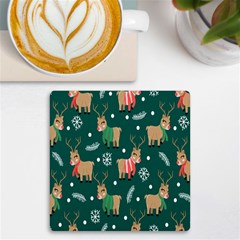 Cute Christmas Pattern Doodle Uv Print Square Tile Coaster  by Semog4