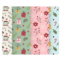 Flat Christmas Pattern Collection Two Sides Premium Plush Fleece Blanket (small)