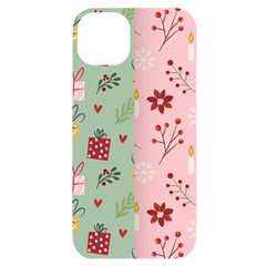 Flat Christmas Pattern Collection Iphone 14 Plus Black Uv Print Case by Semog4