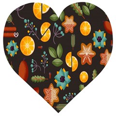 Christmas Seamless Pattern Wooden Puzzle Heart by Semog4