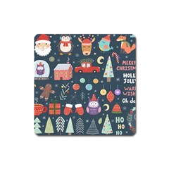 Vector Set Cute Christmas Elements Santa-penguin Deer Bear Fox Owl Trees Snowman Bird Angel More Square Magnet by Semog4