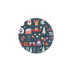 Vector Set Cute Christmas Elements Santa-penguin Deer Bear Fox Owl Trees Snowman Bird Angel More Golf Ball Marker by Semog4