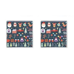 Vector Set Cute Christmas Elements Santa-penguin Deer Bear Fox Owl Trees Snowman Bird Angel More Cufflinks (square) by Semog4