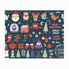 Vector Set Cute Christmas Elements Santa-penguin Deer Bear Fox Owl Trees Snowman Bird Angel More Small Glasses Cloth (2 Sides)