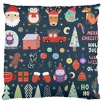 Vector Set Cute Christmas Elements santa-penguin Deer Bear Fox Owl Trees Snowman Bird Angel More Standard Premium Plush Fleece Cushion Case (Two Sides) Back